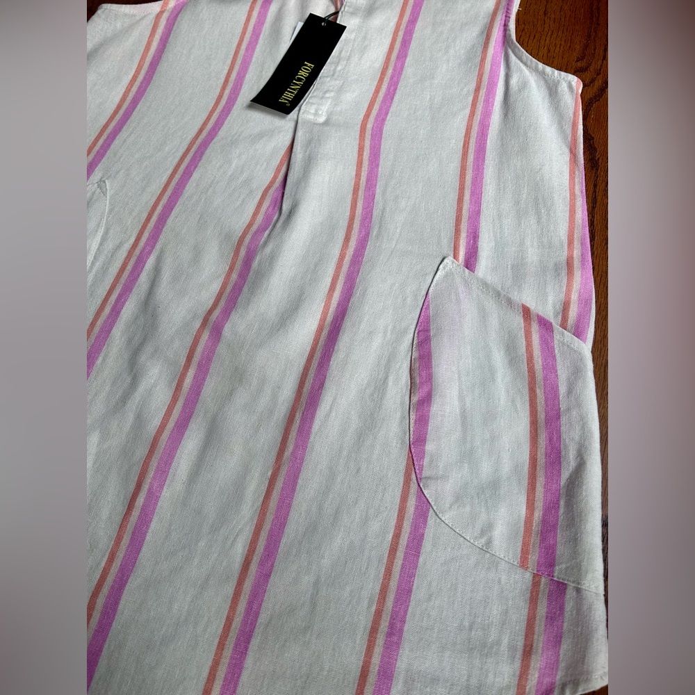 NWT For Cynthia Linen Sleeveless Button Tunic Top - Picture 2 of 10